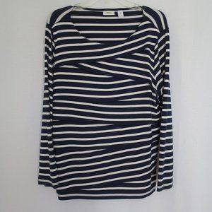 CHICO'S Striped Long Sleeve Top